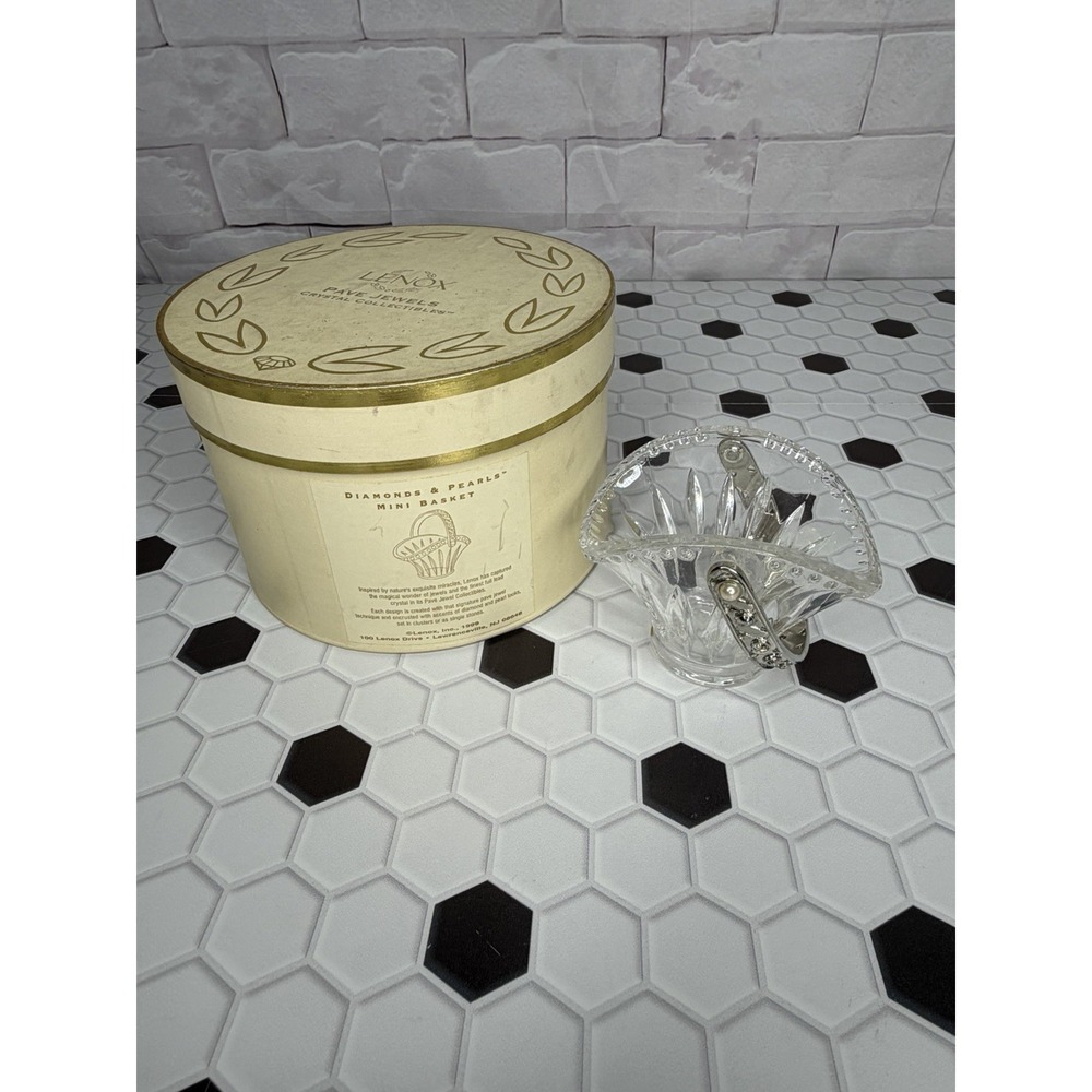 Lenox Pave Jewels‎ Crystal Collection Mini Basket with Original Box